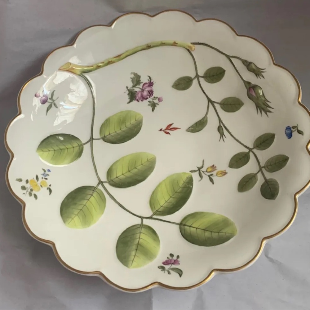 Royal Worcester Raised The Blind Earl Large 12" Serving Plate Circa 1770